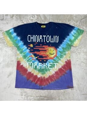 Chinatown Market x Smiley Pixel Fireball Tie Dye T Shirt Men’s Size XL Tee